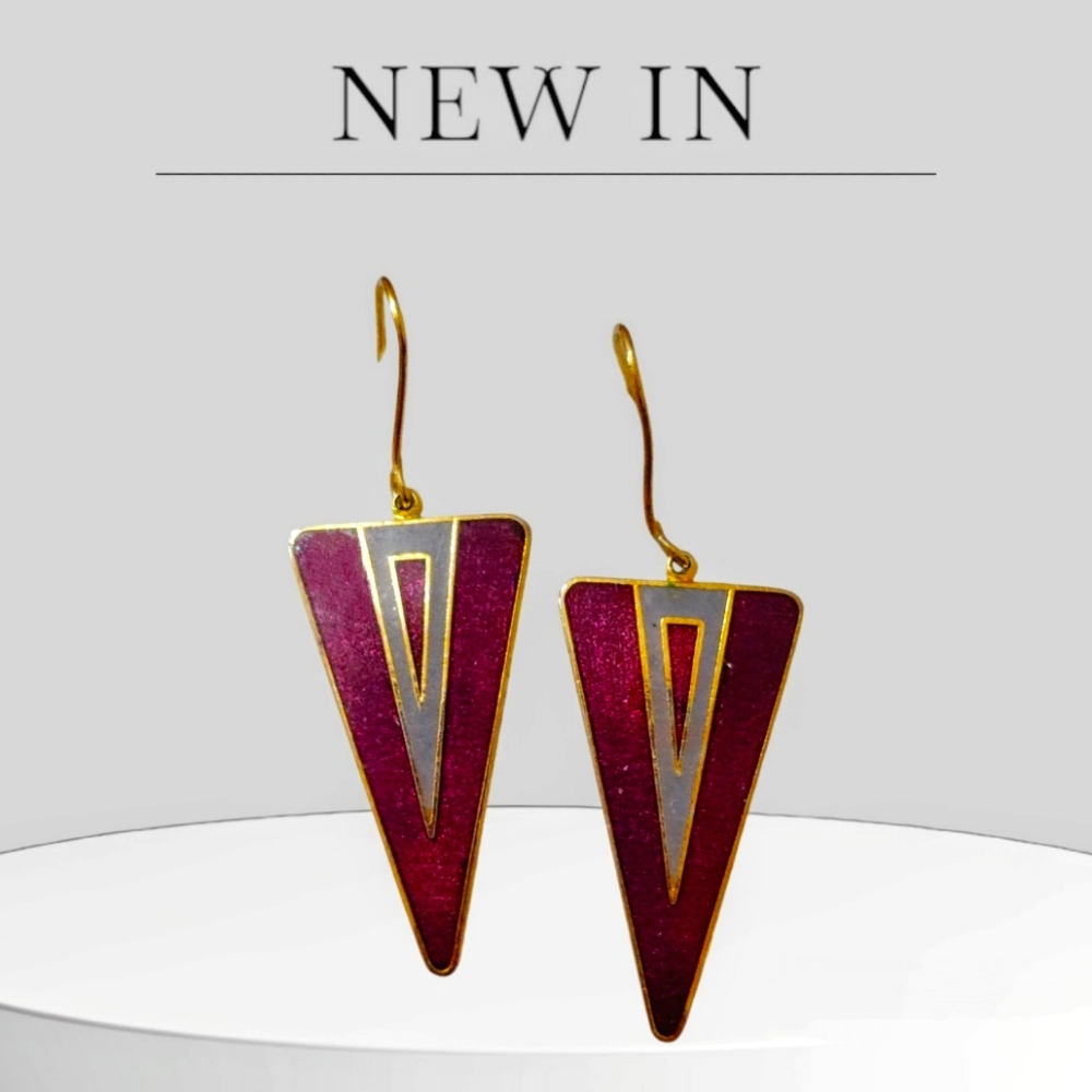 Contemporary Roman Brand Earrings! 2" Dangle